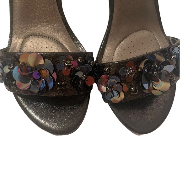 Kenneth Cole Reaction Black Stiletto Heel Open Toed Shoes Size 8M NWOT - Picture 7 of 8